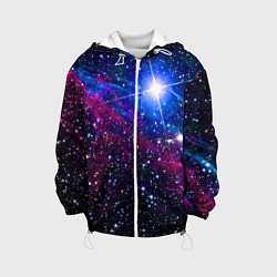 Куртка с капюшоном детская Открытый космос Star Neon, цвет: 3D-белый