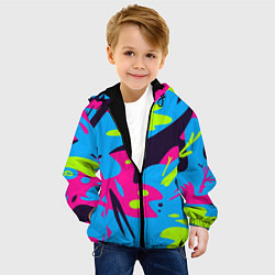 Куртка с капюшоном детская Color abstract pattern Summer, цвет: 3D-черный — фото 2