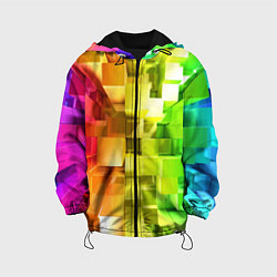 Куртка с капюшоном детская Геометрический паттерн 3D Neon, цвет: 3D-черный