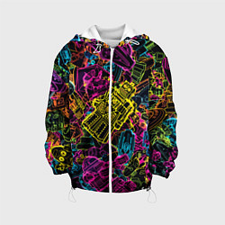 Куртка с капюшоном детская Cyber space pattern Fashion 3022, цвет: 3D-белый