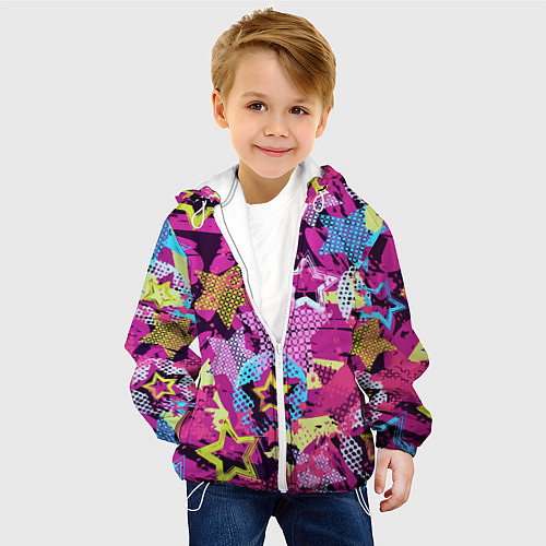 Детская куртка Star Colorful Pattern Fashion Neon / 3D-Белый – фото 4