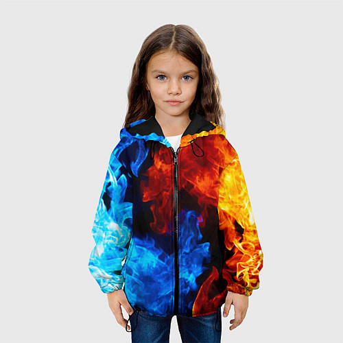 Детская куртка Огонь - Вода Инь - Янь / 3D-Черный – фото 3