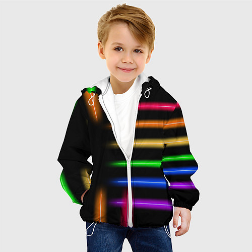 Детская куртка Неоновое свечение Minimalism Neon / 3D-Белый – фото 4