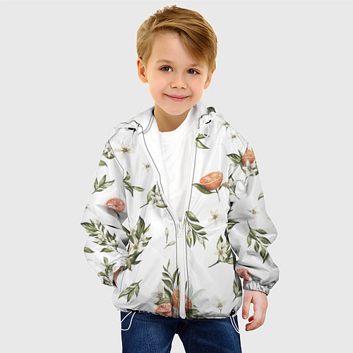 Детская куртка Цветы Цитрусовых Мандарин / 3D-Белый – фото 4