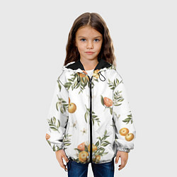 Куртка с капюшоном детская Цветы и Мандарин, цвет: 3D-черный — фото 2