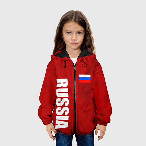 Детская куртка RUSSIA - RED EDITION - SPORTWEAR / 3D-Черный – фото 3