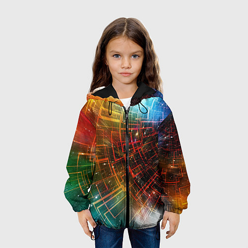 Детская куртка Portal - Neon Space - туннель из энергетических па / 3D-Черный – фото 3