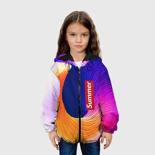 Детская куртка Цветная волна Summer / 3D-Черный – фото 3