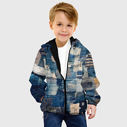 Куртка с капюшоном детская Patchwork Jeans Осень Зима 2023, цвет: 3D-черный — фото 2