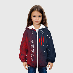 Куртка с капюшоном детская The witcher ГЕРАЛЬТ КОГОТЬ СИМВОЛЫ, цвет: 3D-белый — фото 2
