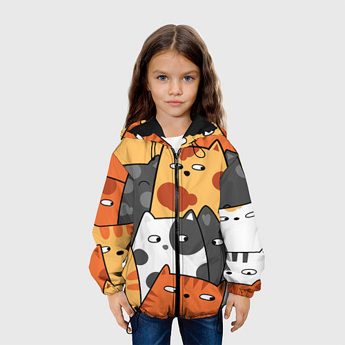 Детская куртка ТЕКСТУРНЫЕ КОТИКИ TEXTURED SEALS / 3D-Черный – фото 3