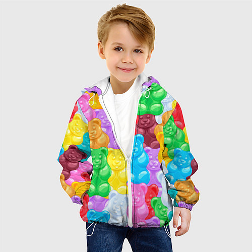 Детская куртка Мармеладные мишки разноцветные / 3D-Белый – фото 4