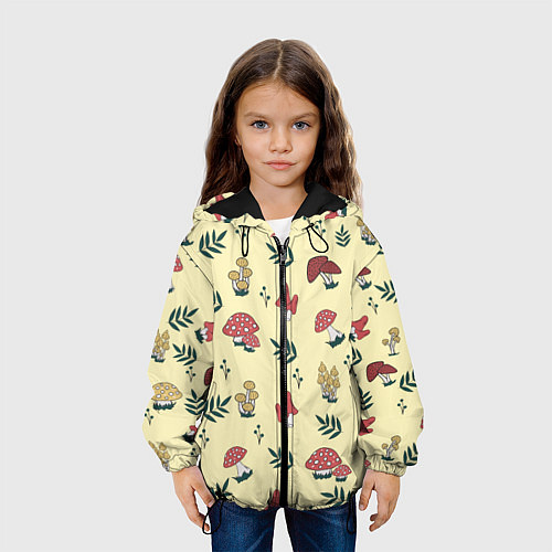 Детская куртка Mushroom, грибы- грибочки / 3D-Черный – фото 3