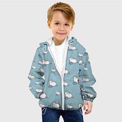 Куртка с капюшоном детская Котик обжорик, цвет: 3D-белый — фото 2