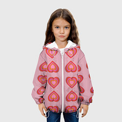 Куртка с капюшоном детская Сердечки перевернутые, цвет: 3D-белый — фото 2