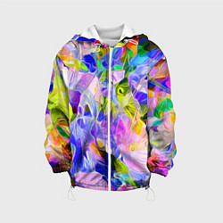Куртка с капюшоном детская Красочный цветочный узор Весна - Лето 2023 Colorfu, цвет: 3D-белый