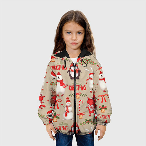 Детская куртка СЧАСТЛИВОГО РОЖДЕСТВА MERRY CHRISTMAS / 3D-Черный – фото 3
