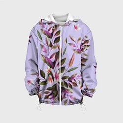 Куртка с капюшоном детская Цветы Вересковый Сад, цвет: 3D-белый