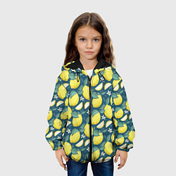 Куртка с капюшоном детская Cute lemon pattern, цвет: 3D-черный — фото 2