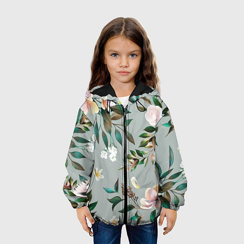 Детская куртка Цветы Цветочный Букет / 3D-Черный – фото 3