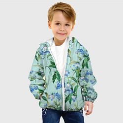 Куртка с капюшоном детская Цветы Незабудки, цвет: 3D-белый — фото 2