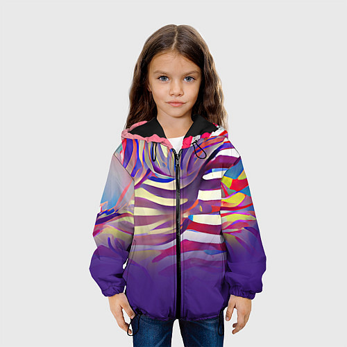 Детская куртка Красочные полосы / 3D-Черный – фото 3