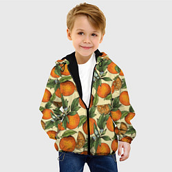 Куртка с капюшоном детская Узор Апельсиновое настроение, цвет: 3D-черный — фото 2