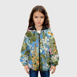 Куртка с капюшоном детская Цветы Радужный Сад, цвет: 3D-черный — фото 2