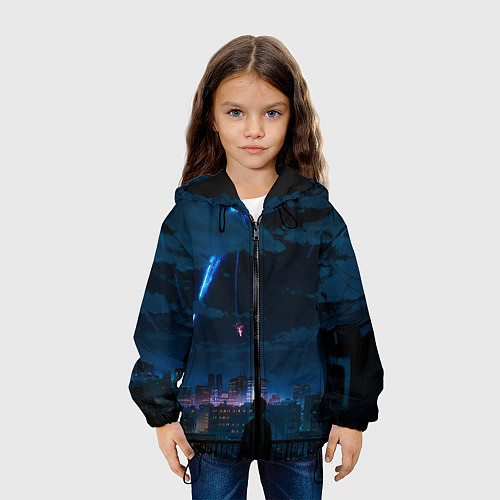 Детская куртка Мальчик смотрит в небо / 3D-Черный – фото 3