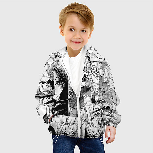 Детская куртка Доктор Стоун паттерн / 3D-Белый – фото 4