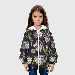 Куртка с капюшоном детская Цветы Аквилегии, цвет: 3D-белый — фото 2