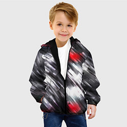 Куртка с капюшоном детская NEON abstract pattern неоновая абстракция, цвет: 3D-черный — фото 2
