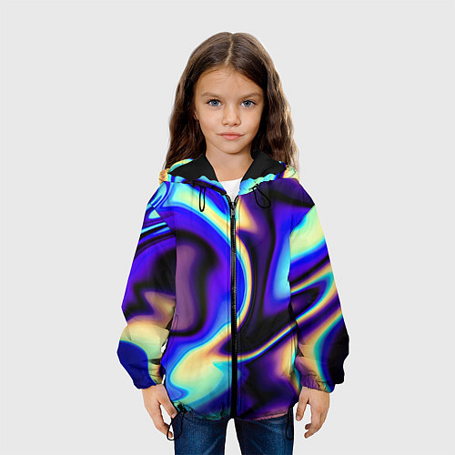 Детская куртка Цветовая абстракция / 3D-Черный – фото 3