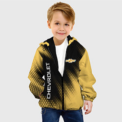 Куртка с капюшоном детская Символ и надпись CHEVROLET на фоне с Halftone эффе, цвет: 3D-черный — фото 2