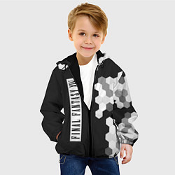 Куртка с капюшоном детская FINAL FANTASY XIV на темном фоне с сотами, цвет: 3D-черный — фото 2