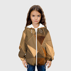 Куртка с капюшоном детская Золотые 3D треугольники, цвет: 3D-белый — фото 2