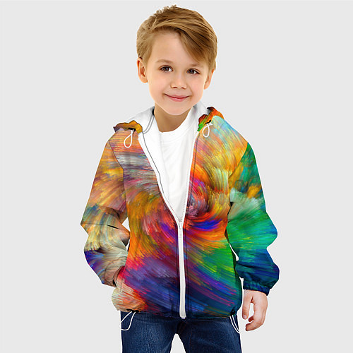 Детская куртка MULTICOLORED SWIRLS / 3D-Белый – фото 4