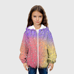 Куртка с капюшоном детская Белые цветы на цветном фоне, цвет: 3D-белый — фото 2