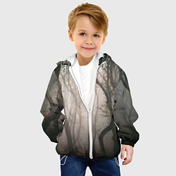 Куртка с капюшоном детская Лес Туман, цвет: 3D-белый — фото 2