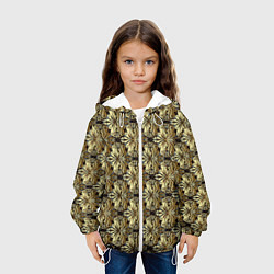 Куртка с капюшоном детская Золотые узоры Gold, цвет: 3D-белый — фото 2