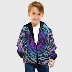 Куртка с капюшоном детская Галактика Неон, цвет: 3D-черный — фото 2