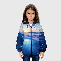 Куртка с капюшоном детская Грань между небом и водой, цвет: 3D-черный — фото 2