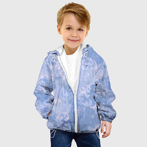 Детская куртка Винтажный растительный летний орнамент / 3D-Белый – фото 4