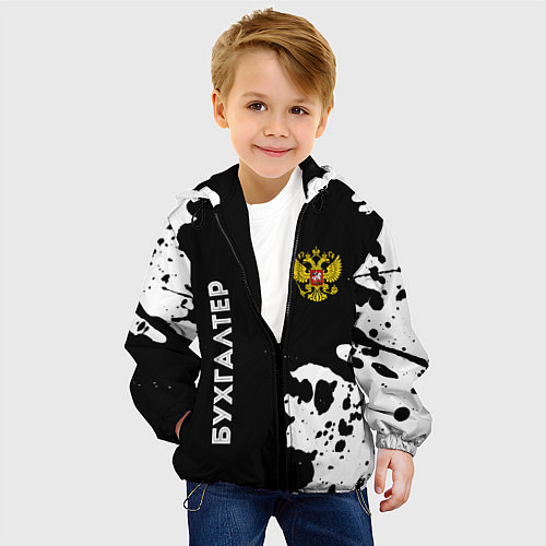 Детская куртка Бухгалтер из России и Герб Российской Федерации / 3D-Черный – фото 4