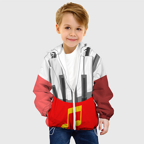 Детская куртка Клавиши фортепиано как картошка фри / 3D-Белый – фото 4