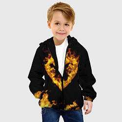 Куртка с капюшоном детская Fire Heart, цвет: 3D-черный — фото 2