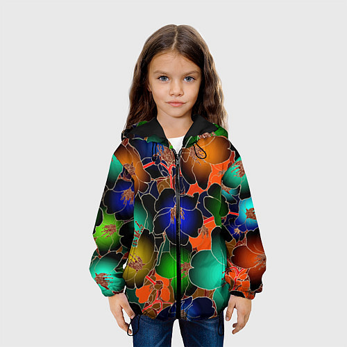 Детская куртка Vanguard floral pattern Summer night Fashion trend / 3D-Черный – фото 3