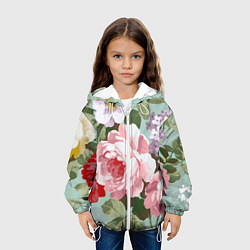 Куртка с капюшоном детская Букет роз Лето, цвет: 3D-белый — фото 2