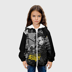 Куртка с капюшоном детская Demon slayerИстребитель демонов, цвет: 3D-белый — фото 2