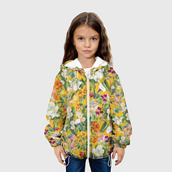 Куртка с капюшоном детская Цветы Солнечное Лето, цвет: 3D-белый — фото 2